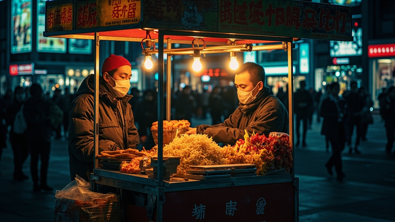夜市摊位全景